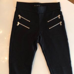 Zara XS Black Leggings w Zipper detail